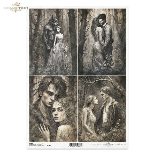 Lost in a Fairy Tale, Black &amp; White, Czarny &amp; Biały, demony, wilkołaki, wampiry, dziewczyna, chłopak, zakochani, miłość, zakochana para, przemiana, poświata księżyca, zmierzch, zmrok, mrok, noc, zło, tajemnica, demons
