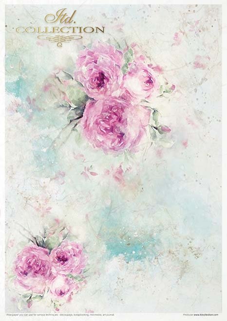 Zestaw kreatywny na papierze ryżowym - Wiosenne Shabby Chic * Creative set on rice paper - Shabby Chic for Spring