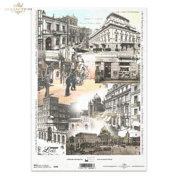 Paper decoupage cities, rice paper decoupage, Łódź, Lodz, ulica Piotrkowska, Piotrkowska street, R296