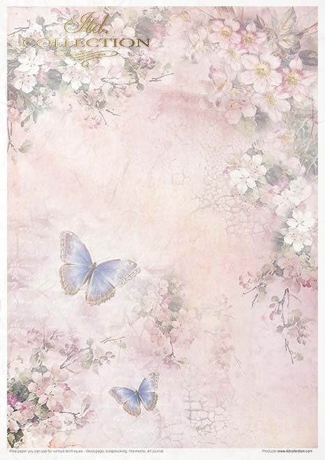 Zestaw kreatywny na papierze ryżowym - Różane lato* Creative set on rice paper - Rosy Summertime