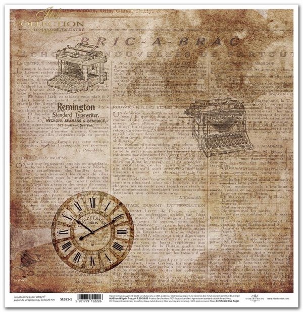 Papier do scrapbookingu Sekrety - Wehikuł czasu * Scrapbooking paper Secrets - Time Vehicle