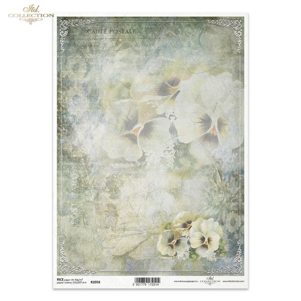 Kwiatowa Poczta, w bieli, bratek, bratki, kwiaty, ogród, lato, kolaż, napisy, retro tło, ozdobne narożniki, dekory, Flower Post, in white, pansy, pansies, flowers, garden, summer, collage, lettering, retro background, decorative corners, decor