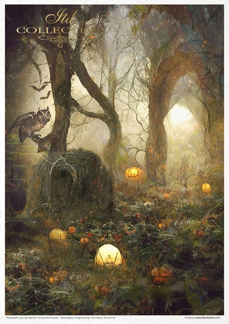 Zestaw papierów ryżowych - Halloween * Rice paper set - Halloween *  Reispapier-Set - Halloween * Juego de papel de arroz - Halloween