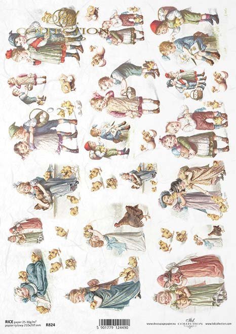 Wielkanoc, tematy Wielkanocne, dziecko, dzieci, dziewczynka, retro, vintage, kura, kury, kurczak, pisklak, jajko, jajka, koszyk, R824, Easter, easter themes, child, girl, retro, vintage, hen, chicken, chick, chickadee, egg, eggs, basket, Ostern, Osterthem
