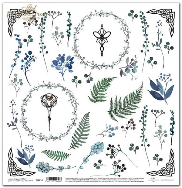 Seria Sekrety - Dolina Elfów. Ornamenty celtyckie, symbole elfickie, paprocie, kwiaty