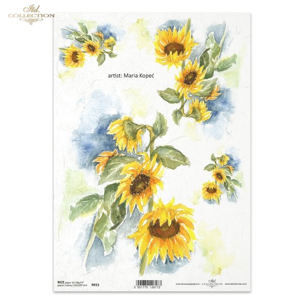 słonecznik, kwiat, ogród, łąka, wiosna, autorka grafiki Maria Kopeć, R913, sunflower, flower, garden, meadow, spring, Sonnenblume, Blume, Garten, Wiese, Frühling, girasol, flor, jardín, prado, primavera