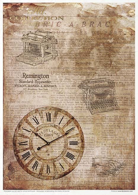 Zestaw kreatywny na papierze ryżowym - Stary pamiętnik - Ulotne chwile*Creative set on rice paper - Old Diary - Ephemeral Moments