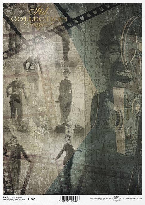 Magia kina, Charlie Chaplin, pozy, napisy, filmografia, klisze, kolaż*Cinema magic, Charlie Chaplin, poses, credits, filmography, clichés, collage*Filmzauber, Charlie Chaplin, Posen, Abspann, Filmografie, Klischees, Collage*La magia del cine, Charlie Chap