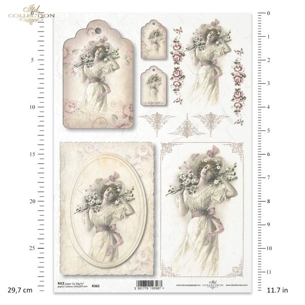 vintage, retro, kobieta, sukienka, kwiaty, dekoracje kwiatowe, medalion, deseczka, romantyzm, R362