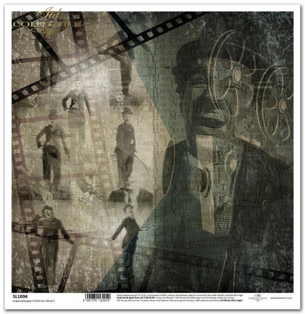 Magia kina - Charlie Chaplin, pozy, napisy, filmografia, klisze, kolaż*The magic of cinema - Charlie Chaplin, poses, credits, filmography, clichés, collage*Die Magie des Kinos - Charlie Chaplin, Posen, Abspann, Filmografie, Klischees, Collage*La magia del