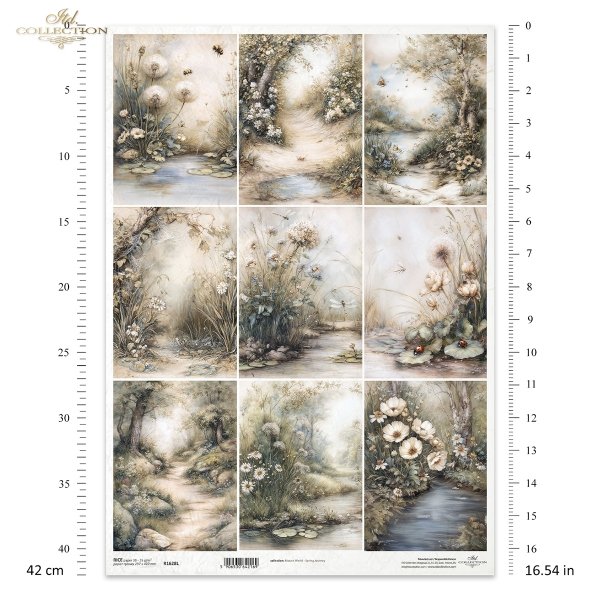 Sielanka, akwarela, natura, las, łąka, kwiaty polne*Idyllic, watercolor, nature, forest, meadow, wildflowers