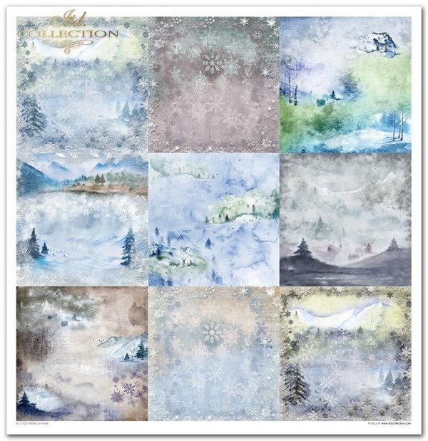 Set von Papieren für Scrapbooking SLS-022 ''Wintertiere''' ---- PREISREDUZIERTES PRODUKT