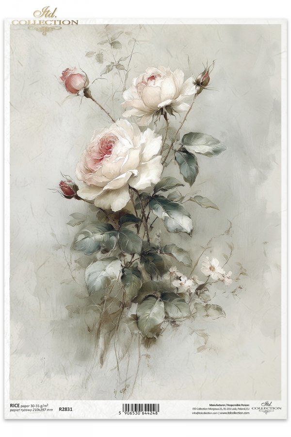 vintage, flora, bukiety, kwiaty, botanika, róża