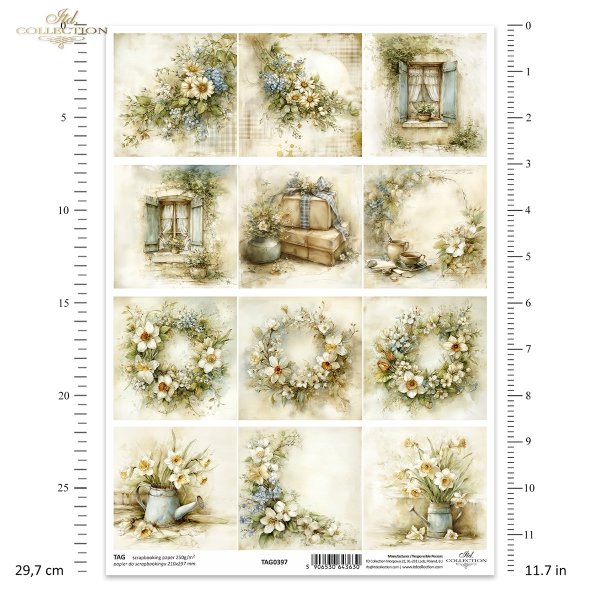kwiaty, wiosna, narcyzy, margerytki, styl rustykalny, vintage, akwarela, wianki, okna, bukiety, pastelowe kolory, natura, sielski klimat*flowers, spring, daffodils, daisies, rustic style, watercolor, wreaths, windows, bouquets, pastel colors, nature, idyl