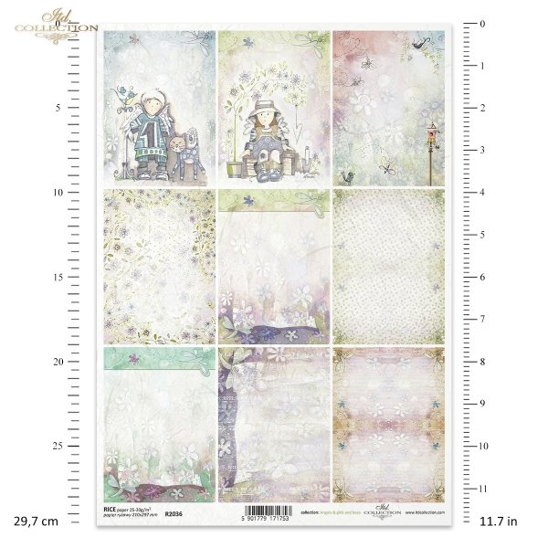 Angels &amp; girls and boys series - backgrounds, wallpaper patterns, angels, children, girls, boys, pastel backgrounds, colourful frames matching children's graphics, flowers, graphics by Dorota Marciniak, miniatures, miniature