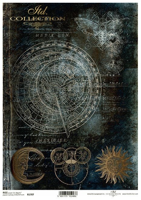 Nieodkryty magiczny świat - Alchemia, tło, księżyc, słońce, znaki na niebie, napisy, ćma, zodiak, kosmogram