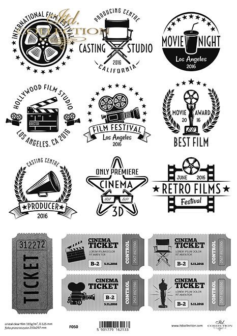 bilety do kina, znaczki filmowe, emblematy, kinowe*cinema tickets, film stamps, emblems, cinema*Kinokarten, Filmstempel, Embleme, Kino*entradas de cine, sellos de películas, emblemas, cine