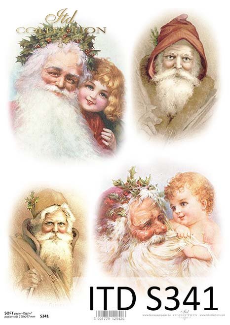 Papier decoupage świąteczny, Mikołaj*The paper decoupage Christmas, Santa Claus