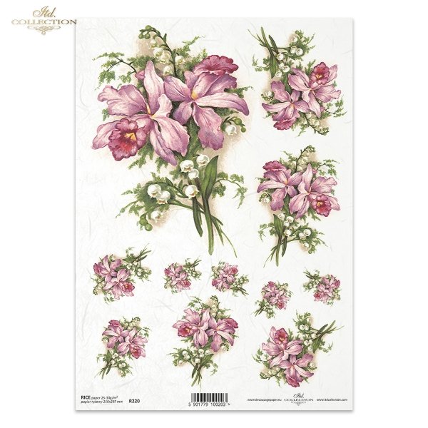 pink orchids, orchid, lily of the valley lilies, flowers, flower