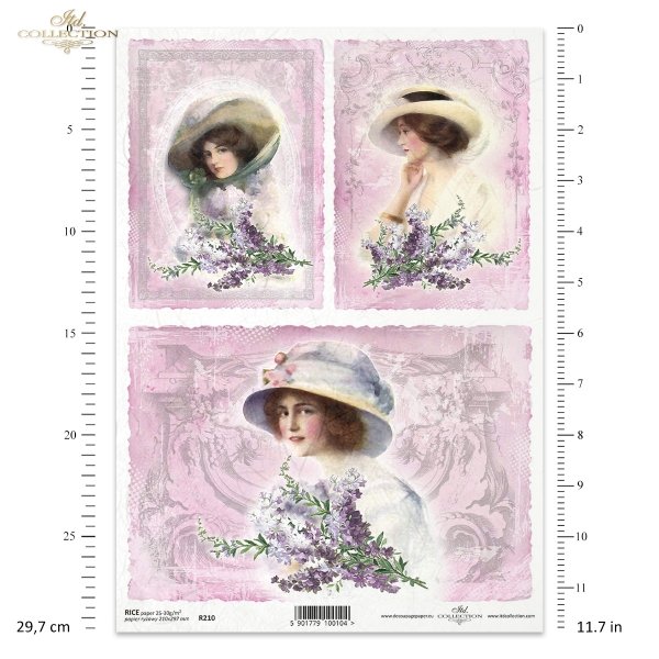 retro and vintage, portraits of ladies on a background, pastel colors
