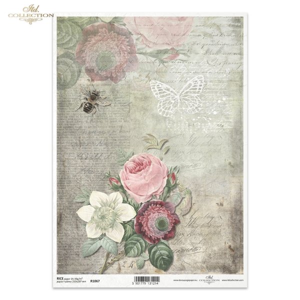 owad, retro, vintage, kwiat, róża, róże, napis, gazeta, list, ręczne pismo, motyl, pszczoła, pszczoły, tło, insects, flower, rose, roses, writing, newspaper, letter, handwriting, butterfly, bee, background, Insekten, Blume, Rose