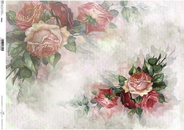 Reispapier Blumen, Rosen*Rýžový papír květiny, růže*Flores de papel de arroz, rosas