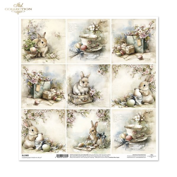 Wielkanoc, zając, królik, vintage, retro, akwarela, wiosna, sielski, wiejski, ilustracja, zwierzęta, kwiaty*Easter, hare, rabbit, vintage, retro, watercolor, spring, idyllic, rustic, illustration, animals, flowers