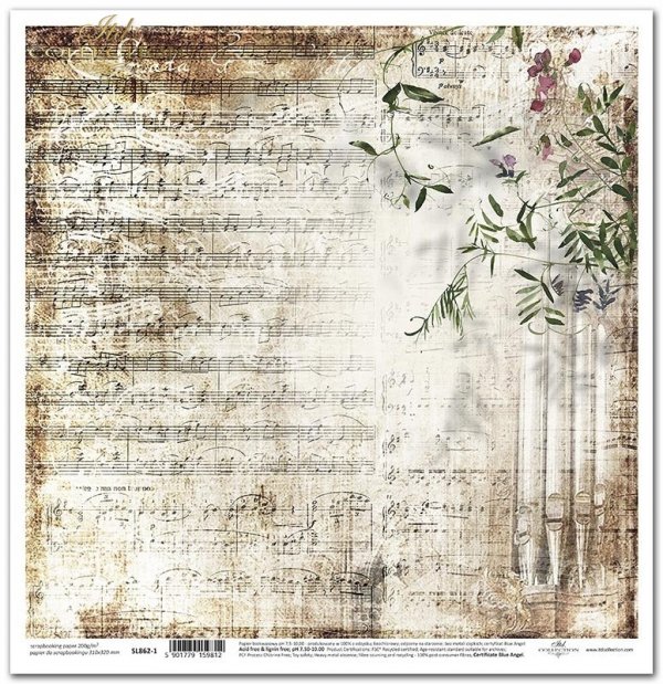 Seria - Sekrety starego pamiętnika -  nuty, tapeta, organy, retro * Series - Secrets of the old diary - sheet music, wallpaper, organ, retro