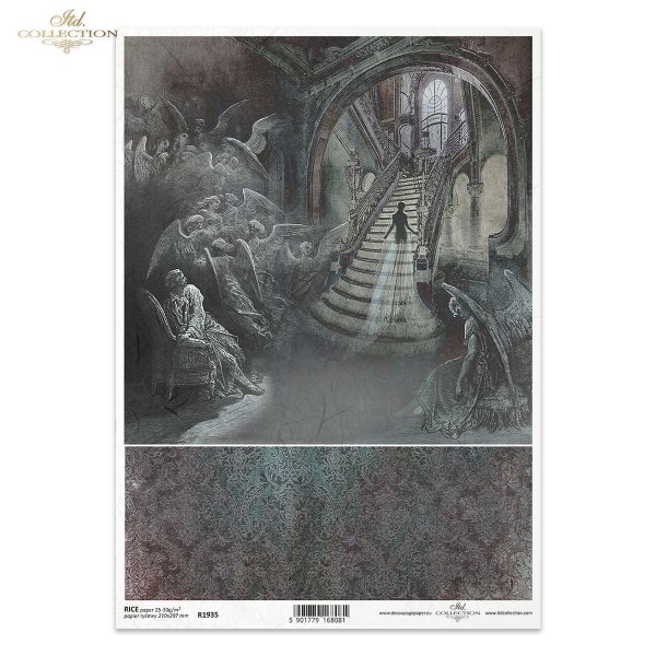 Seria Gothic Stories, Gotyckie opowieści, zjawa, zjawy, anioł, anioły, schody, klatka schodowa, pałac, retro, ornament, dekor, phantom, angel, angels, staircase, palace, retro, ornament, decor, Gespenst, Engel, Treppe, Palast, Retro, Ornament