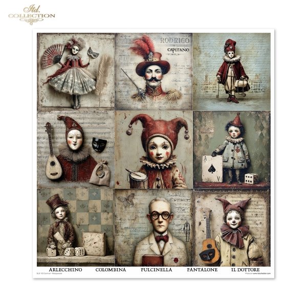 Set von Papieren für Scrapbooking SLS-103 Carnival - Masquerade