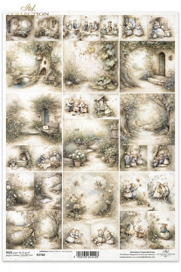 Sielanka, akwarela, natura, las, łąka, kwiaty polne*Idyllic, watercolor, nature, forest, meadow, wildflowers