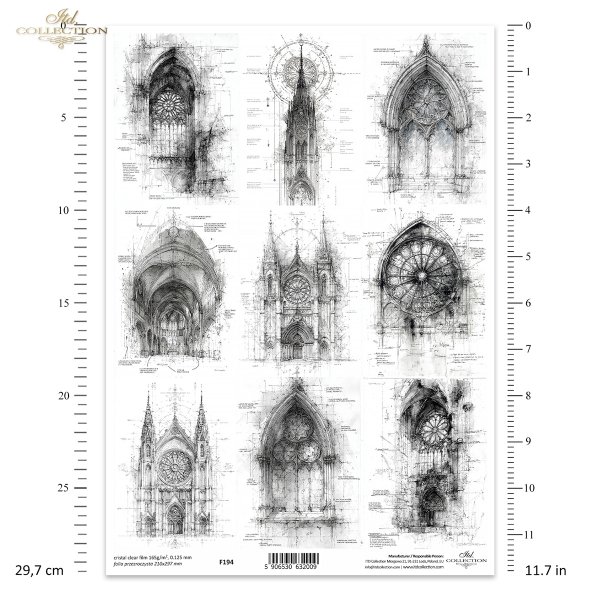 Grafiki, architektura gotycka, katedry, rozety, witraże, szkice, rysunki techniczne * Graphics, gothic architecture, cathedrals, rosettes, stained glass, sketches, technical drawings.