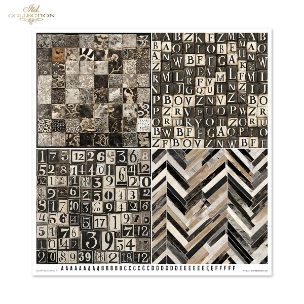Black &amp; White * Czarny &amp; Biały - geometryczne czarno-białe wzory, scrapbooking paper