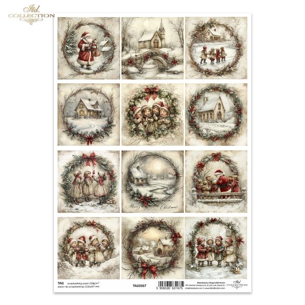 Święty Mikołaj, dzieci, wianki, widoczki, Boże Narodzenie, krajobraz zimowy*Father Christmas, children, garlands, views, Christmas, winter landscape*Weihnachtsmann, Kinder, Girlanden, Ansichten, Weihnachten, Winterlandschaft*Papá Noel, niños, guirnaldas, 