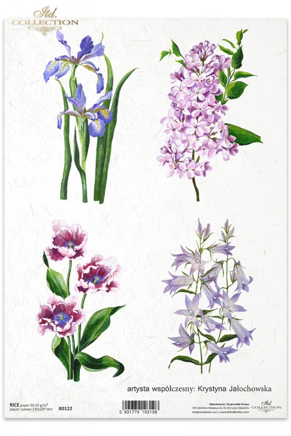 Krystyna Jałochowska, kwiat, kwiaty, ogród, łąka, Irysy, bez, tulipan, tulipany, dzwonki, R122, flower, flowers, meadow, garden, Krystyna Jałochowska, irises, lilac flowers, tulip, tulips, bells, Krystyna Jałochowska