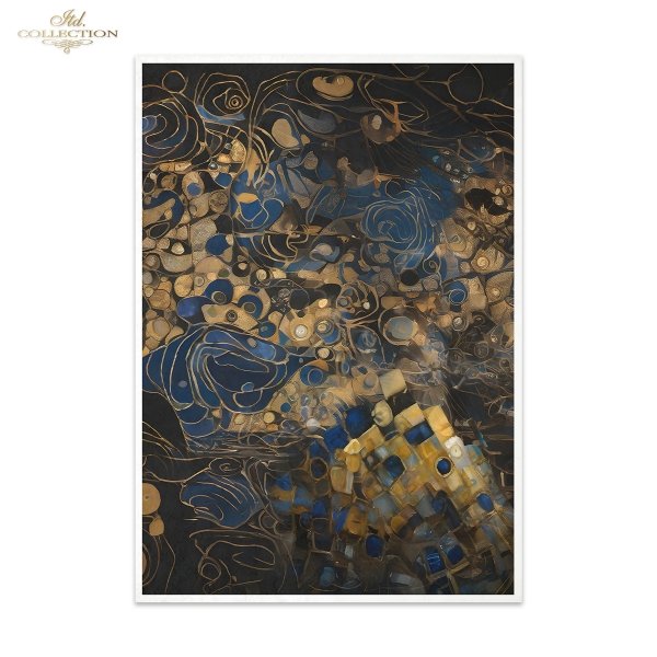 Papier decoupage morwowy FPA3003, Seria Inspired by Klimt, kobiety, zloto, dekoracyjne wzory, kamienie szlachetne, mozaiki, motywy secesyjne * Mulberry decoupage paper FPA3003, women, gold, decorative patterns, gemstones, mosaics, Art Nouveau motifs