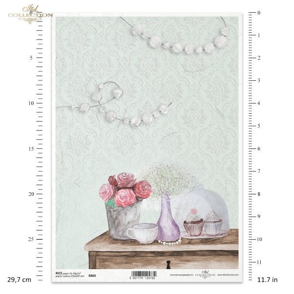 róża, filiżanki, filiżanka, kawa, stolik, ciastko, wazon, korale. Autorka grafik: Magda Stanczew, R869, rose, cups, teacup, coffee, table, cake, vase, beads, Rose, Tassen, Teetasse, Kaffee, Tisch, Kuchen, Vase, Perlen, rosa, tazas, taza de té, café, mesa,