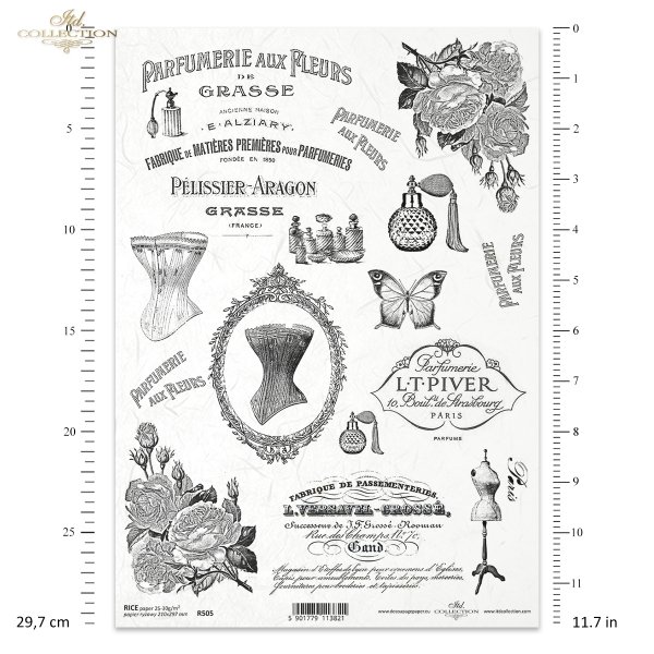 retro, vintage, czar dawnych przedmiotów; bielizna kobieca, gorset, perfumy, dawne napisy, ramki ozdobne, manekin krawiecki
