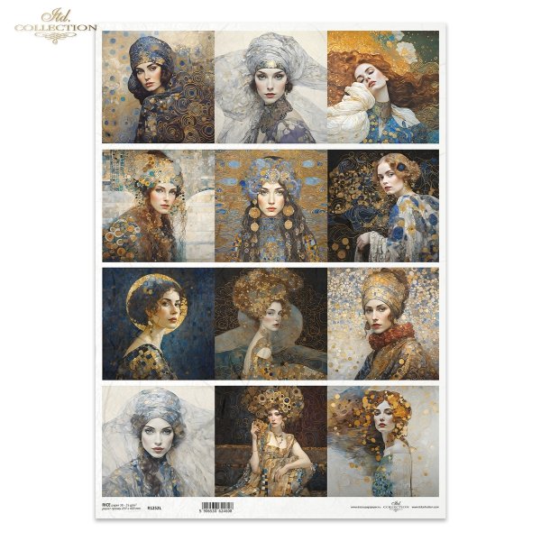 kobiety, złoto, dekoracyjne wzory, mozaiki, motywy secesyjne, kobiety*women, gold, decorative patterns, mosaics, Art Nouveau motifs, women*Frauen, Gold, dekorative Muster, Mosaike, Jugendstilmotive, Frauen