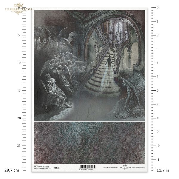 Seria Gothic Stories, Gotyckie opowieści, zjawa, zjawy, anioł, anioły, schody, klatka schodowa, pałac, retro, ornament, dekor, phantom, angel, angels, staircase, palace, retro, ornament, decor, Gespenst, Engel, Treppe, Palast, Retro, Ornament