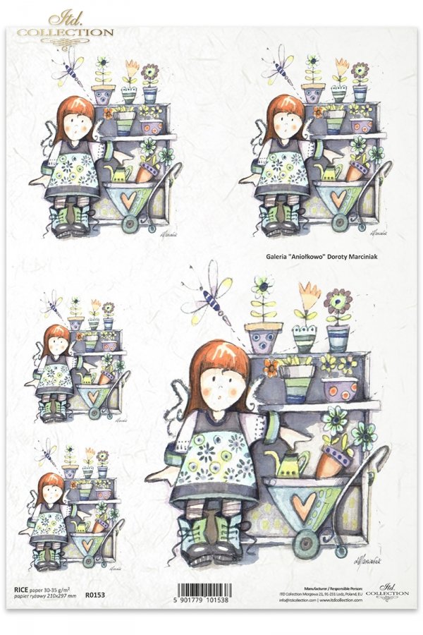 anioł, aniołek, aniołki, doniczka, doniczki, kwiaty, kwiatki, ogrodniczka, Aniołkowo, Dorota Marciniak, R153, angel, angelic, angels, pot, pots, flowers, gardener