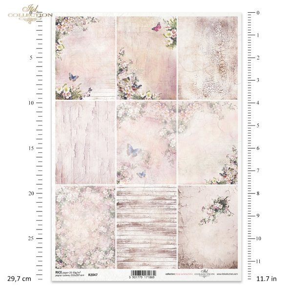 Rosy Summertime series - bird, birds, flower, flowers, butterfly, butterflies, peeling paint, crackle, cracks, board, boards, pastel, miniatures, miniature
