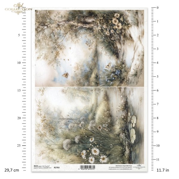 Sielanka, akwarela, natura, las, łąka, kwiaty polne*Idyllic, watercolor, nature, forest, meadow, wildflowers