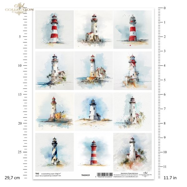 Latarnia morska, wybrzeże, morze, ocean, nawigacja, architektura, pejzaż, akwarela*Lighthouse, coast, sea, ocean, navigation, architecture, landscape, watercolor