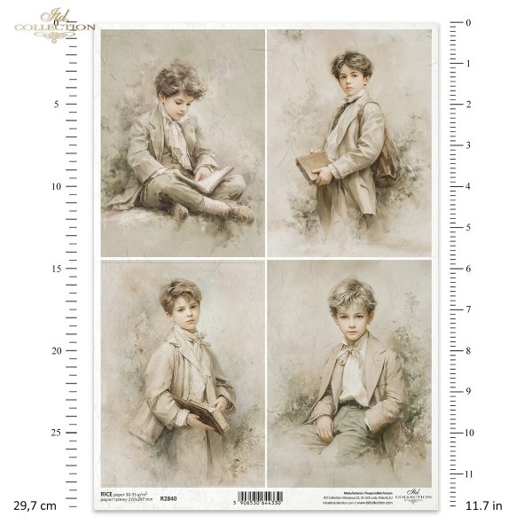 portrety, chłopcy, styl vintage, sepia, retro, akwarela