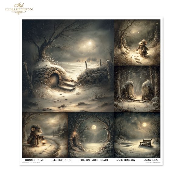 Scrapbooking papers SLS-099 Mouse World - Winter Journey
