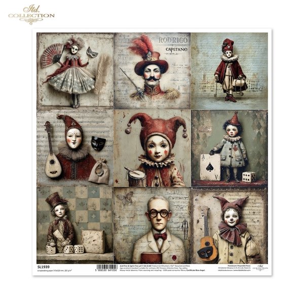 karnawał, teatr, klaun, arlekin, pierrot, kolumbina, doktor, maska wenecka, kostium, vintage, cyrk, marionetka, retro