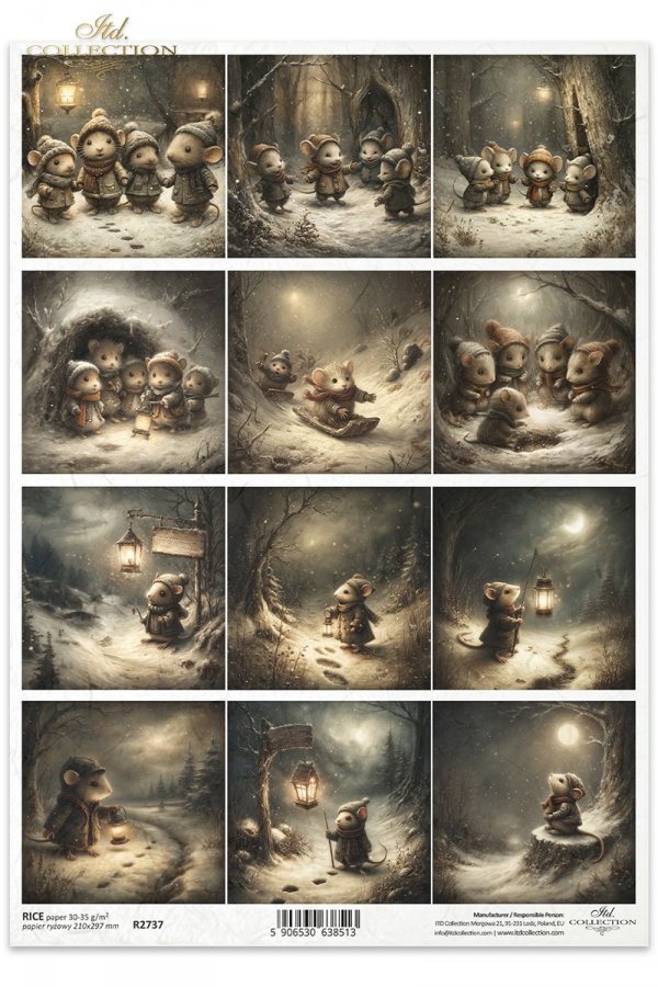 Mouse World - Winter Journey * Świat Myszek - Zimowa Wyprawa - zimowa opowieść, ilustracje bajkowe, myszki, storybook, zima, baśniowy las, noc zimą, śnieg, zimowy las*winter story, fairy tale illustrations, mice, storybook, winter, fairy tale forest