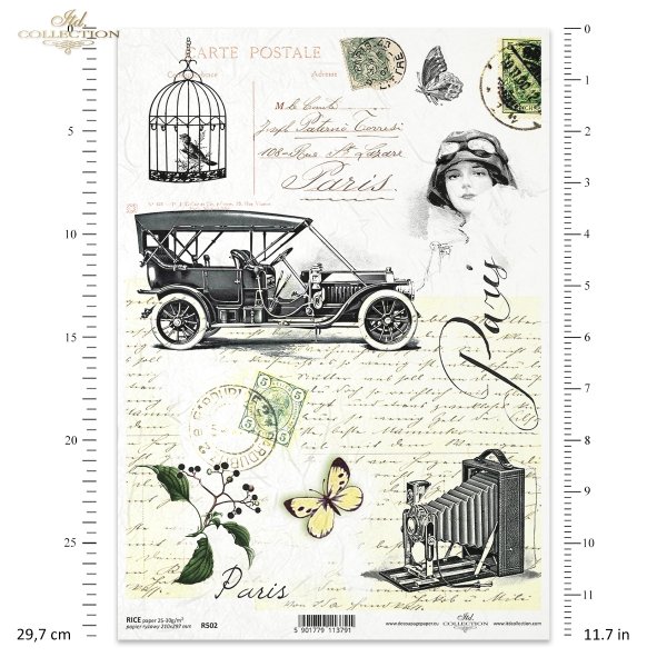 automobil, zabytkowy samochód, automobilistka, klatka dla ptaków, ćma, motyl, znaczki pocztowe, stemple pocztowe, retro, vintage