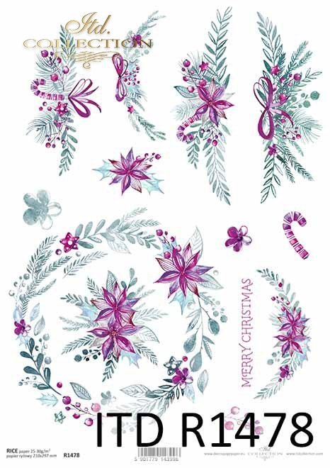 Boże Narodzenie, świąteczne kompozycje kwiatowe*Christmas, Christmas flower arrangements